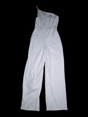 One-Shoulder Wide-Leg White Jumpsuit